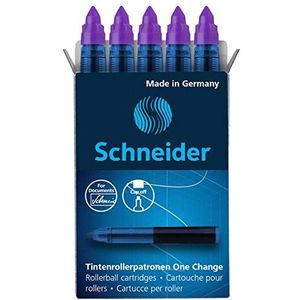 Schneider 185408 Rollercartridge One Change (voor inktroller One Change, 1 x 5 stuks, onuitwisbaar, niet uitwisbaar) violet