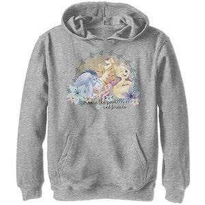 Disney Winnie the Pooh Winnie and Friends Boy's hooded pullover fleece, Athletic Heather, S