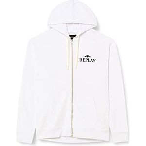 Replay Heren capuchontrui, 001, wit, L