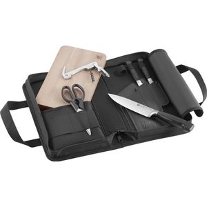 ZWILLING - Traveller-set - Zwart - 7-delig - Set van 3 Messen met Snijplank en Kelnermes