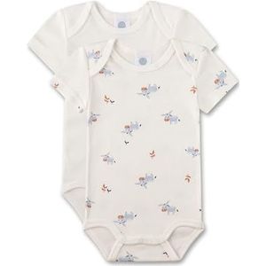 Sanetta Body korte mouwen (dubbelpak) off-white | Hoogwaardige en duurzame body voor jongens van biologisch katoen. Inhoud: set van 2 babybody, beige, 68