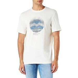 MUSTANG Heren Style Alex C Print T-shirt, Pristine 8001, L, pristine 8001, L