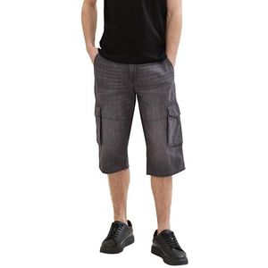 TOM TAILOR Heren bermuda jeans shorts, 10220 - Used Dark Stone Grey Denim, 28