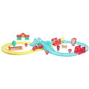 JC TOYS - Mijn eerste circuit van Zug Lots to Play Toys, incl. trein en 9 accessoires, bevordert fantasie en creativiteit, meerkleurig, uniseks, 18 maanden, 81503