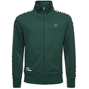 Superdry Heren Sdry Code Tape Track Jacket Cardigan Sweater, dark green, XS