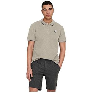 ONLY & SONS ONSFLETCHER Poloshirt voor heren, regular fit, XS, S, M, L, XL, XXL, Chinchilla, XL