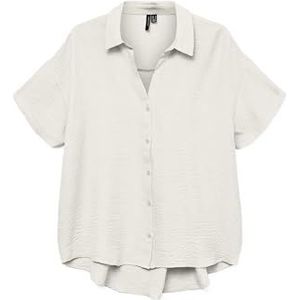 Vmmelaney Queeny Ss Shirt WVN Ga Noos, wit (snow white), S
