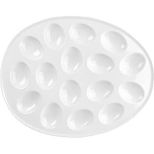 Holst porselein PLA 304 eierschaal met 12 putjes, wit, 28 x 22 x 2 cm