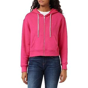 Tommy Hilfiger REG Hilfiger FR-Terry hoodie met rits, helder cerise roze, S, Bright Cerise Roze, S