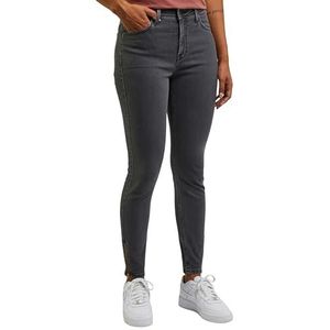 Lee Scarlett High Zip Jeans voor dames, Moody Grey, 27W x 31L