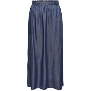 ONLY Maxirok voor dames, losse pasvorm, donkerblauw (dark blue denim), M