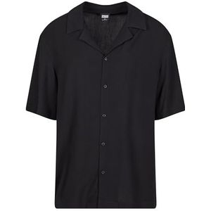Urban Classics Heren hemd Loose Viscose Shirt Black 3XL, zwart, 3XL