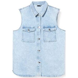 VERO MODA Dames Vmphilina oversized denim vest vest, blauw (light blue denim), M
