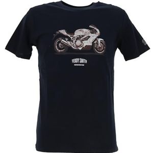Teddy Smith Heren T-shirt Carser MC Total Navy Maat M, Volledig marineblauw, M