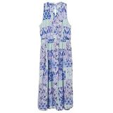 s.Oliver - Midi-jurk - Zacht - All-over print - V-hals - Kraag met Ruches