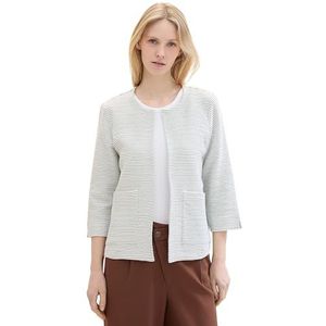 TOM TAILOR Damesblazer, 34869 - Offwhite Green Stripe Ck, XL