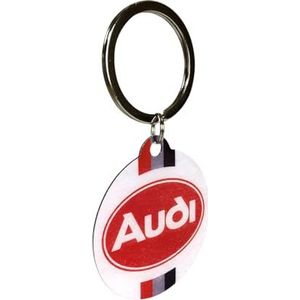 Nostalgic-Art Retro sleutelhanger, diameter 4 cm, Audi – logo – cadeau-idee voor Audi-accessoires fans, van metaal, vintage design, Vintage design., Ø 4 cm, Retro