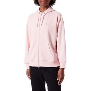 GANT REL Shield Zip Hoodie, Faded Pink, XXL