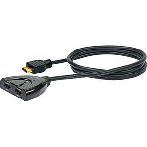 SCHWAIGER -HDM21A 53- Distributiekabel | HDMI | 2X vrouwelijk naar mannelijk | 0,7 m | zwart