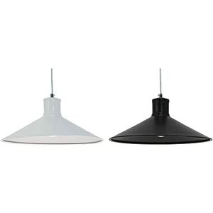 DKD Home Decor Plafondlamp, zwart metaal, wit (36 x 36 x 15 cm) (2 stuks)