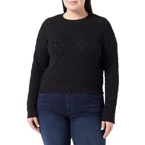 Jalene Chique Cutout-trui voor dames, met losse hals, zwart geruit, maat XL/XXL, zwart, XL