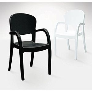 Grandsoleil Upon Temptress Highmopp stapelbare fauteuil, Grandsoleil_S6512N-P 54 x 55 x 89 cm Zwart
