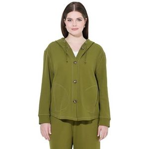 gs1 data protected company 4069787000005 Dames Waffle Pique Sweatjack met capuchon Sweatshirt, bladgroen, 42-44