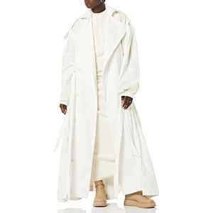 maison blanche Dames trenchcoat met lange mouwen, gebroken wit, 8, Wit (Bedrukt)