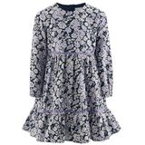 Jurk - Kort - Bloemenprint - Gevoerde Zoom - Lange Mouw
