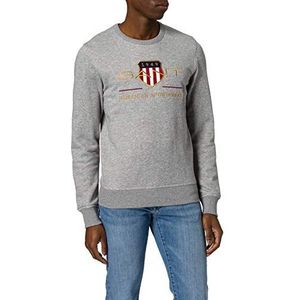 GANT Archive Shield C-Neck Sweatshirt voor heren, gemengd grijs, M