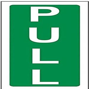 VSafety 22020AA-S ""Pull"" Safe Condition Deurbord, Zelfklevend, Portret, 60 mm x 150 mm, Groen