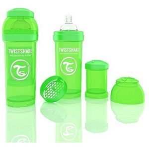 Twistshake Antikoliek-zuigfles voor baby's, 260 ml, 2+ maanden, groen