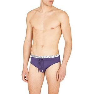 Emporio Armani Swimwear Men's Emporio Armani Logo Band Low Swim Briefs, Eclipse, 52, eclipse