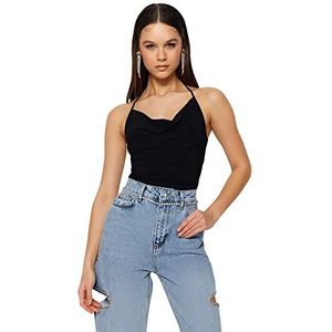 Trendyol Dames effen gebreide bodysuit, zwart,38, Zwart, 40