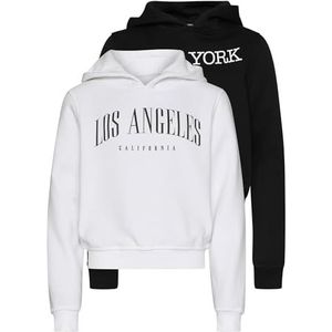 Urban Classics - Sweat à Capuche - Zwart/Wit - 65% Katoen, 35% Polyester