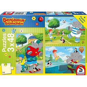 Sport und Spiel mit Törööö!, 3x48 Teile: Kinderpuzzle Benjamin Blümchen 3x48 Teile