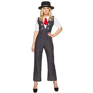 Karnival 81227 Mob Boss kostuum, dames, zwart, large