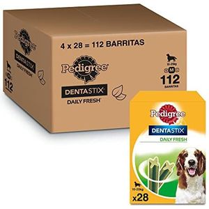 Pedigree DentaStix Daily Fresh tandverzorgingssneak, hondenblackli met actieve stoffen voor elke dag, voor gezonde tanden en een frisse adem