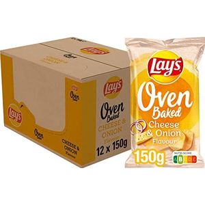 Lay’s Oven Baked Cheese & Onion Chips, Doos 12 x 150 g