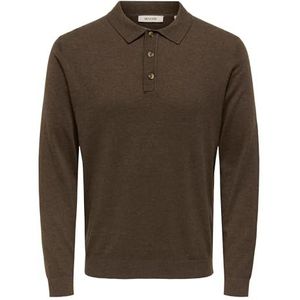 ONLY & SONS - ONSLOUI REG 12 LS - Gebreide Trui - Coffee Bean - Polokraag