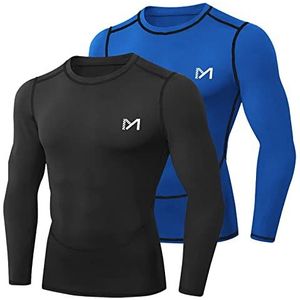 MEETYOO - Baselayer - Compressieshirt - Zwart - Korte/Lange Mouwen - Voor Heren