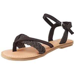 TOMS Lexie platte sandaal voor dames, Totaal Zwart, 35.5 EU