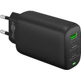 NONAME Wentronic Goobay 3X Multiport Quick Charger 65W, 2x USB-C, 1x USB-A zwart