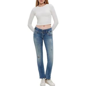 LTB Jeans Dames Jonquil - Rechte pasvorm met gemiddelde taille en ritssluiting in blauw van katoenmix - Maat W29L32, Lavell Wash 55306, 29W / 32L