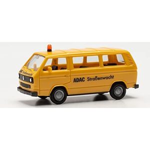 herpa 097161 Modelauto VW T3 bus ADAC, origineelgetrouw op schaal 1:87, automodel voor Diorama, modelbouw, verzamelstuk, decoratieve automodellen van kunststof, miniatuurmodel, meerkleurig