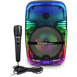 Bontempi | Draadloze akoestische lichtbox met microfoon en RGB-verlichting, afstandsbediening, display, TWS-functie, 37 x 24 x 19,5 cm