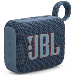 JBL GO4 Bluetooth-luidspreker, USB C-opladen, IP67 stofdicht, waterdicht, app-compatibel, passieve radiator, draagbaar, blauw