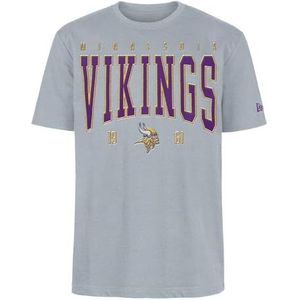 MINNESOTA VIKINGS New Era Cap NFL Oversized T-shirt Satijn Applique Patch Logo Heather Grijs Unisex