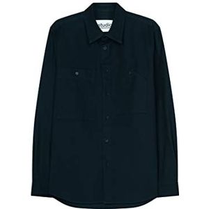 Seidensticker Studio overhemd - regular fit - gemakkelijk te strijken - Kent-kraag - lange mouwen - unisex - 100% katoen, donkerblauw, XL