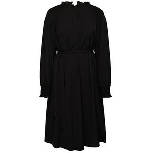 LEOMIA Midi-jurk voor dames, zwart, S